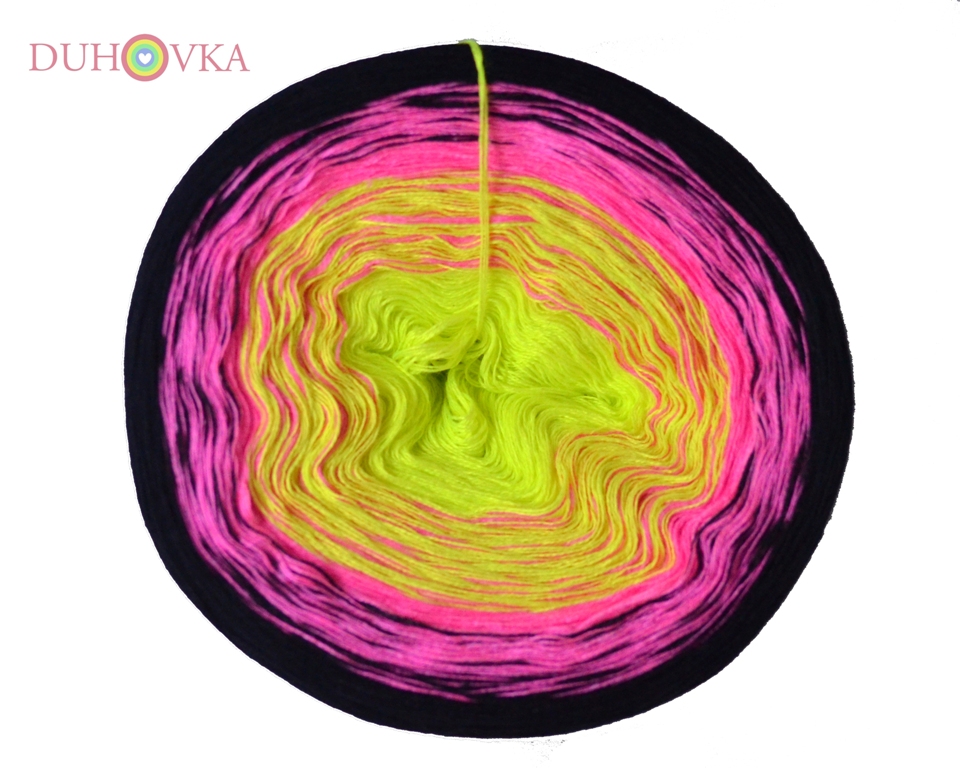 Duhovka - neon žlutá, neon růžová, černá