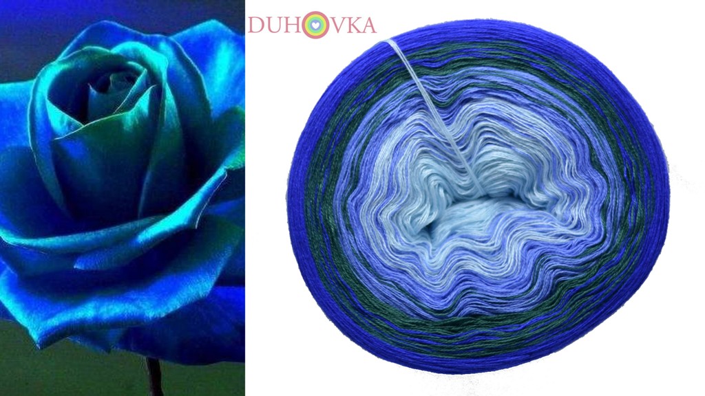 Duhovka - blank.modrá, modrá, mat. smaragd, král.modrá - 4 nitka