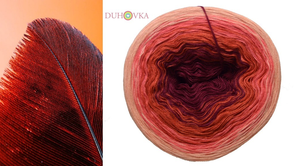 Duhovka - bordó, cihlová, lososová, meruňková - 4-nitka