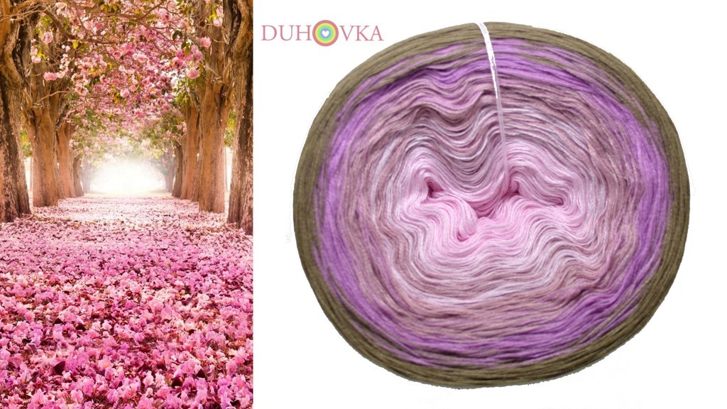 Duhovka - baby růžová, pudrová, starorůžová, hndědo-šedá - 4-nitka  