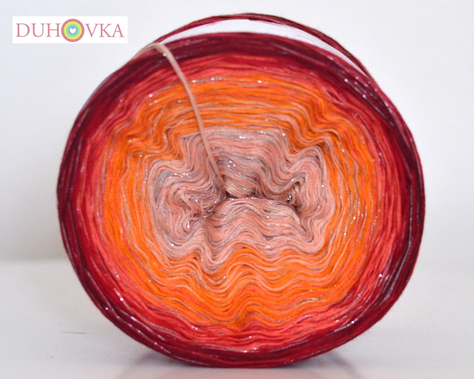 Duhovka (lurex) - sv.broskvová, meruňková, oranžová, lososová, červená, bordó