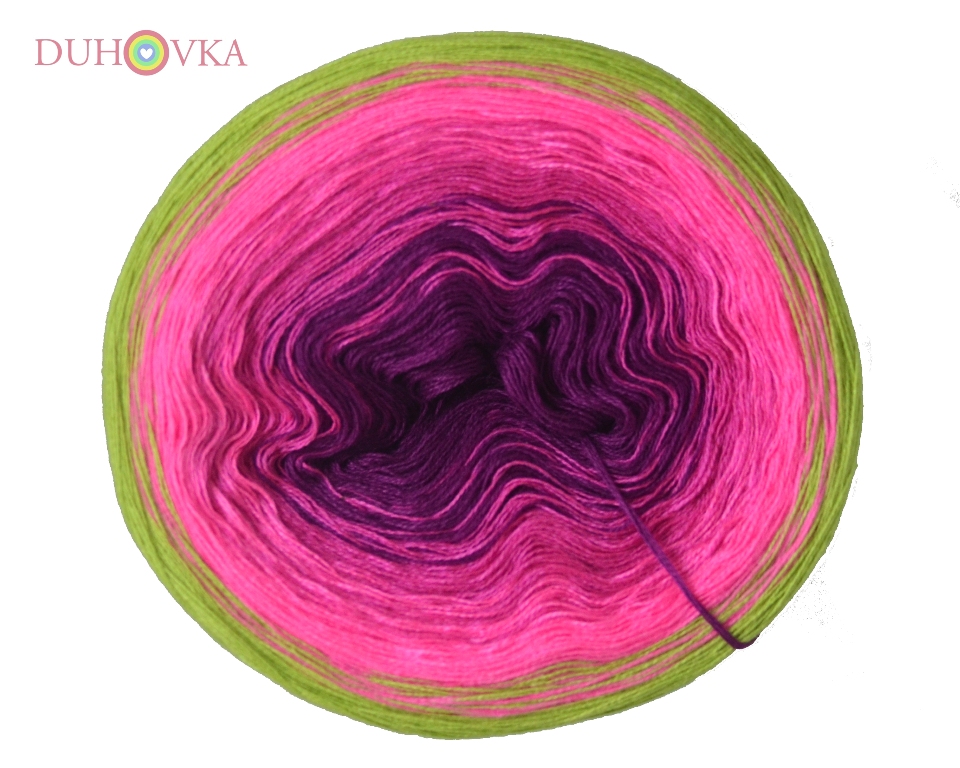 Duhovka - tm.fialová, cyklámen, neon růžová, sv.zelená