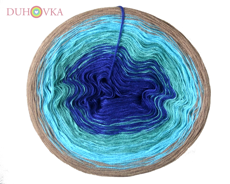Duhovka - petrolejová, opál, tyrkysová, hnědo-šedá - 4 nitka