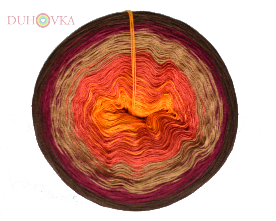 Duhovka - oranžová, cihlová, mokka, bordó, čokoládová - 4 nitka