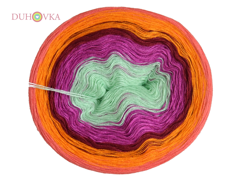 Duhovka - mint, fuchsie, bordó, oranžová, meruňková
