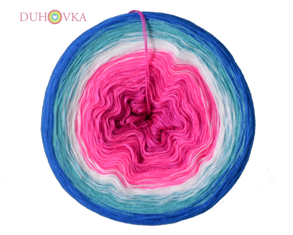 Duhovka - fuchsie, neon růžová, bílá, opál, mořská modrá