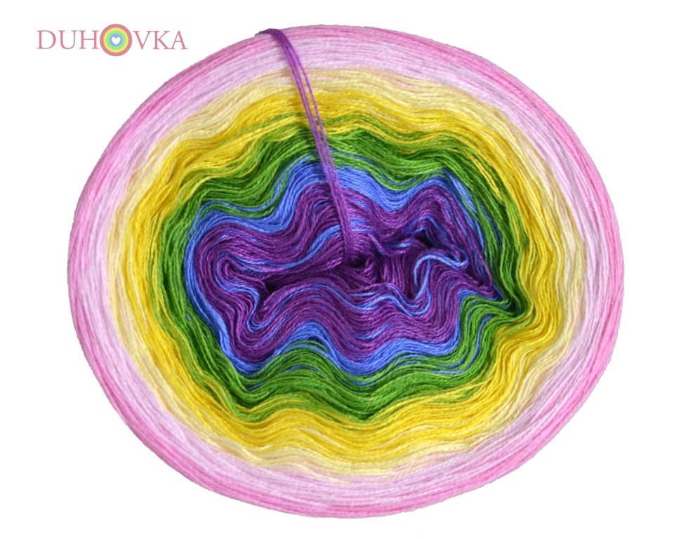 Duhovka - fialová, modrá, hrášková, žlutá, sv.žlutá, baby růžová, růžová