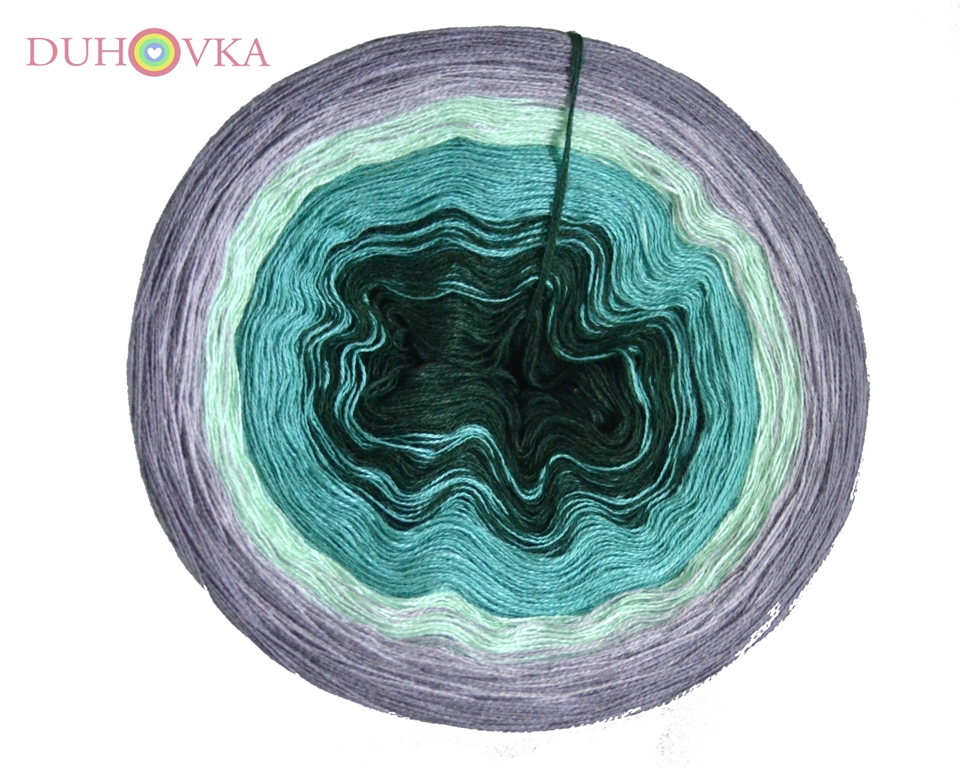 Duhovka - tm.zelená, opál, mint, stř.šedá, šedá - 4 nitka