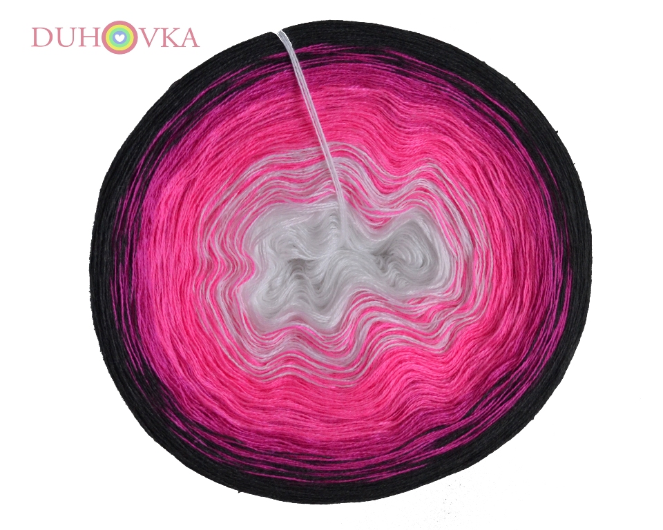 Duhovka - bílá, neon růžová, fuchsie, černá