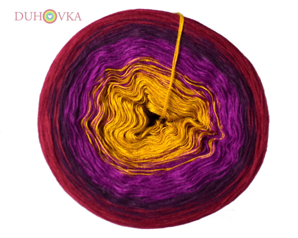 Duhovka - hořčicová, fialová, vínová, bordo - 4-nitka