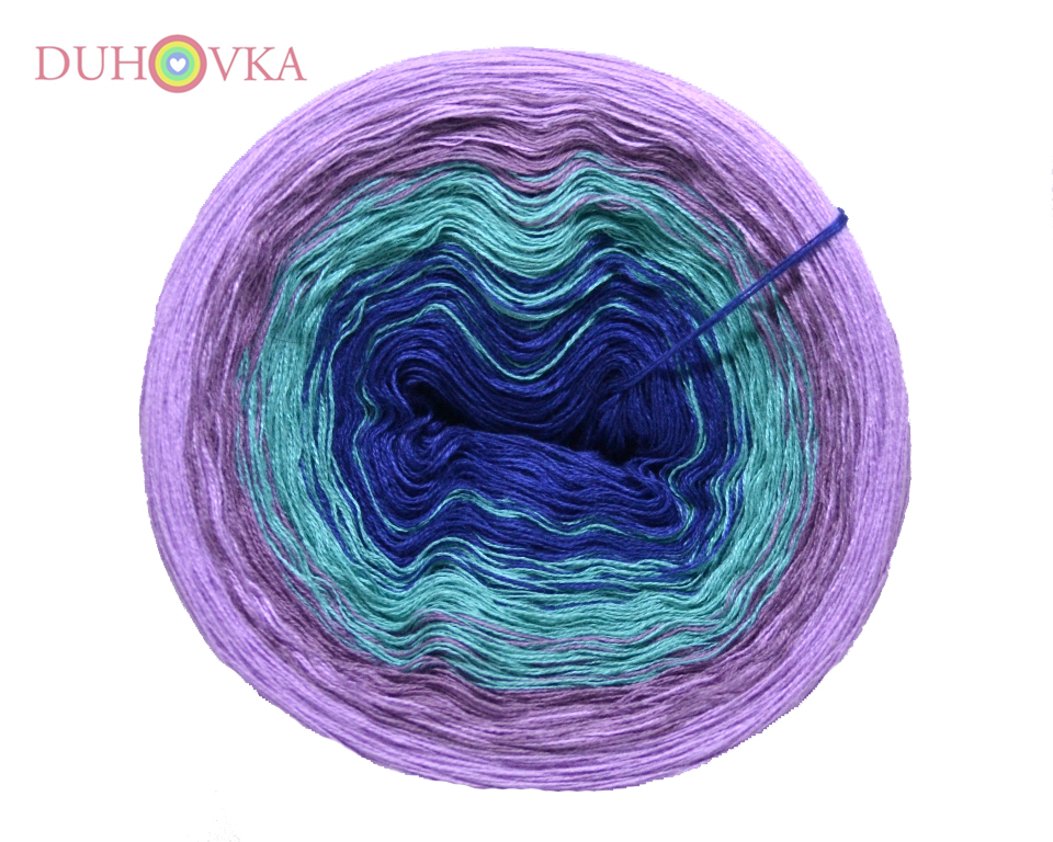 Duhovka - petrolej, opál, pastel.fialová, sv.fialová - 4-nitka