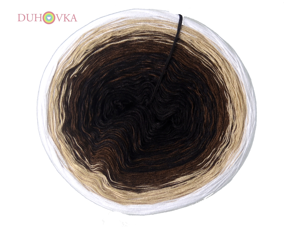 Duhovka - tmavě hnědá, čokoládová, béžová, bílá - 4-nitka