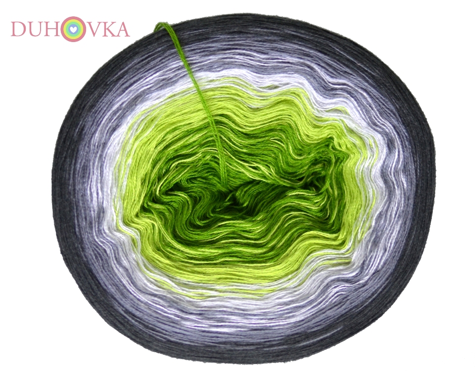 Duhovka - hrášková, sv.zelená, sv.šedá, šedá, antracit - 4 nitka