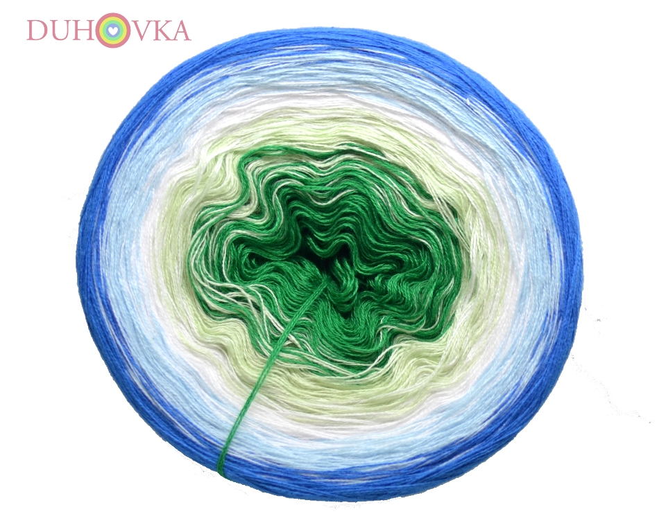 Duhovka - smaragd, pastel.zelená, bílá, blank.modrá, mořská modrá