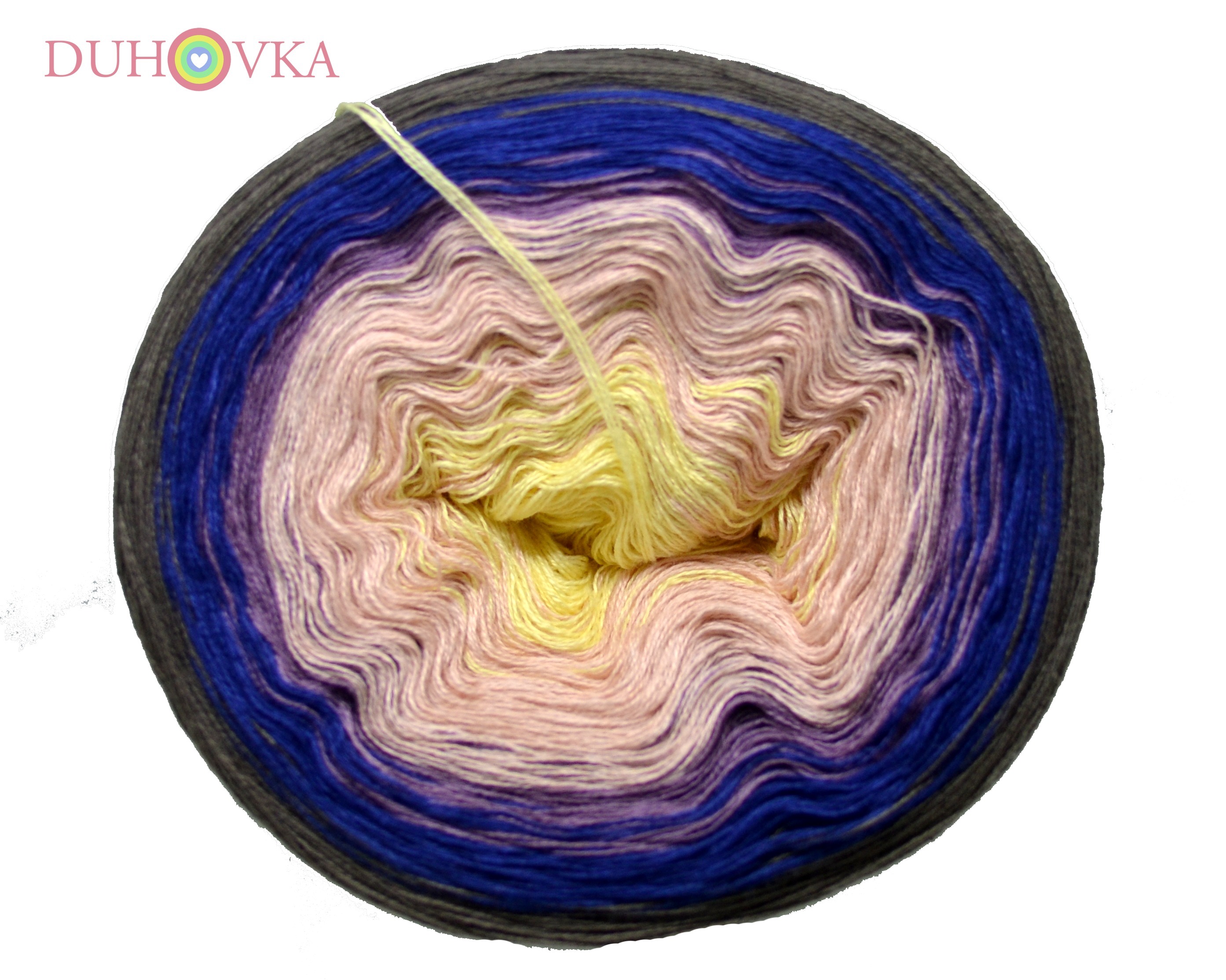 Duhovka - sv.žlutá, sv.broskvová, pastel.fialová, petrolejová, tm.šedá - 4-nitka