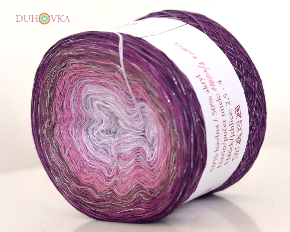 Duhovka (lurex) -bílá, levandulová, starorůžová, pastel.fialová, fialová, tm.fialová