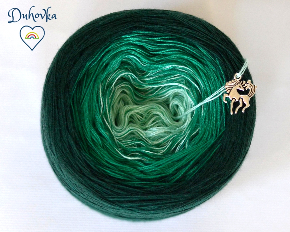 Duhovka - mint, smaragdová, tm.zelená - 4 nitka