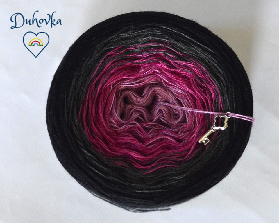 Duhovka - starorůžová, fuchsiová, antracit, černá - 4 nitka