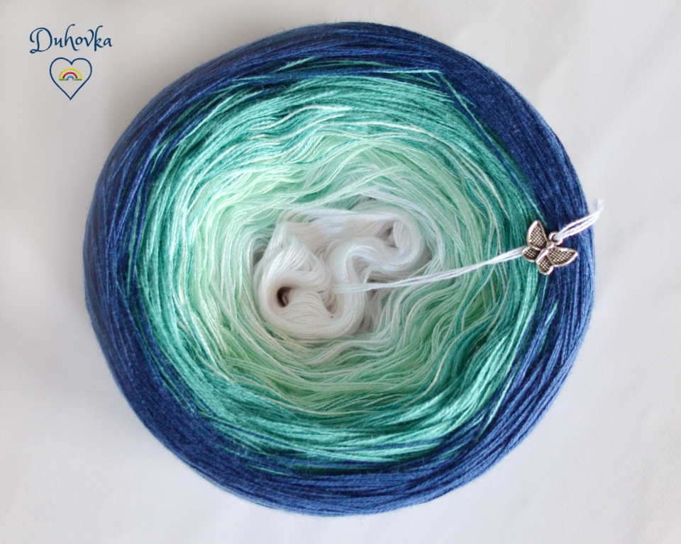 Duhovka - bílá, mint, opál, petrolej - 4-nitka