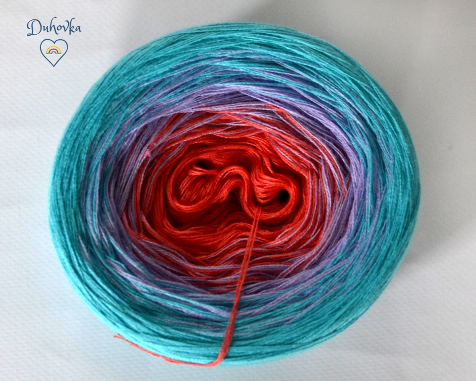 Duhovka - lososová, krokusová, tyrkysová - 4-nitka  