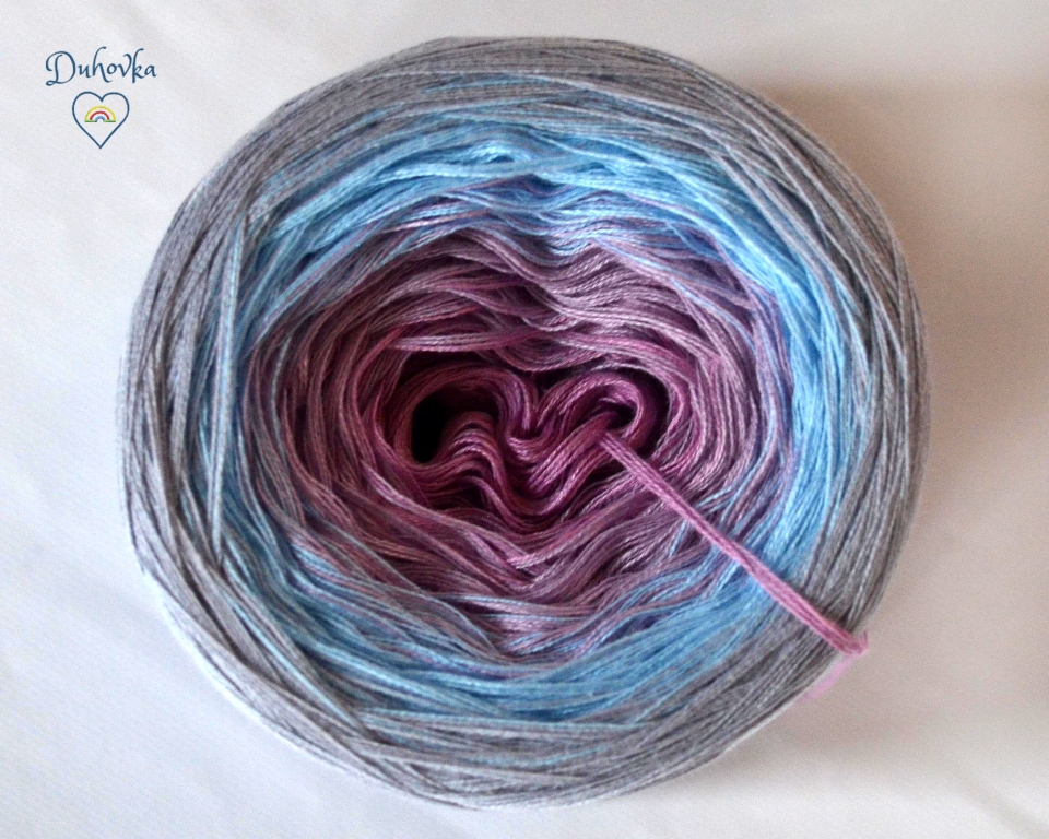 Duhovka - starorůžová, sv.fialová, sv.modrá, stř.šedá