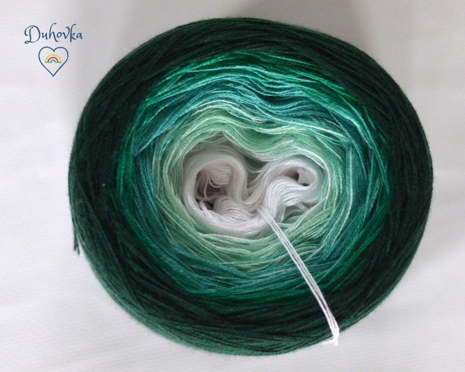 Duhovka - bílá, mint, opál, smaragd, tm.zelená