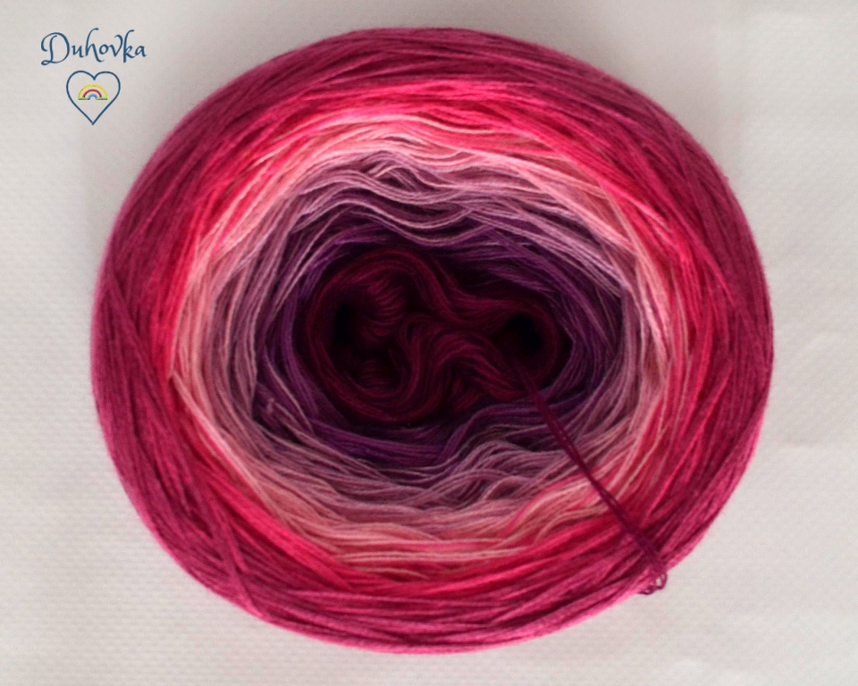 Duhovka - ostružina, fialová, starorůžová, růžová, cyklámen, fuchsie - 4-nitka