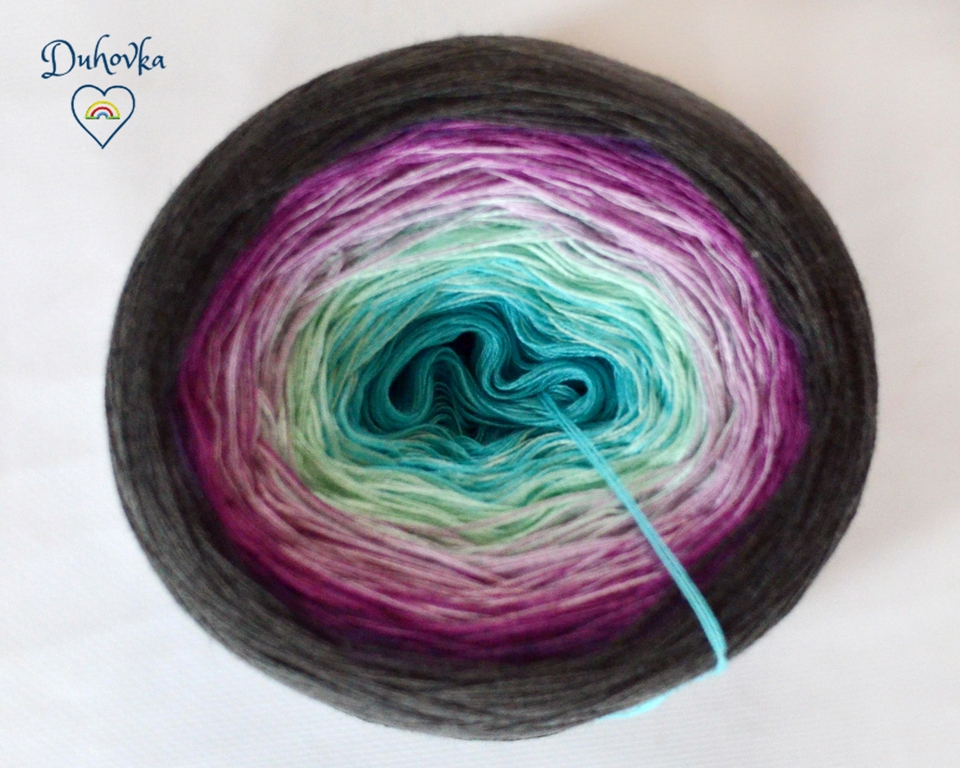 Duhovka - tyrkys, mint, sv.fialová, fialová, tm.fialová, antracit - 4 nitka