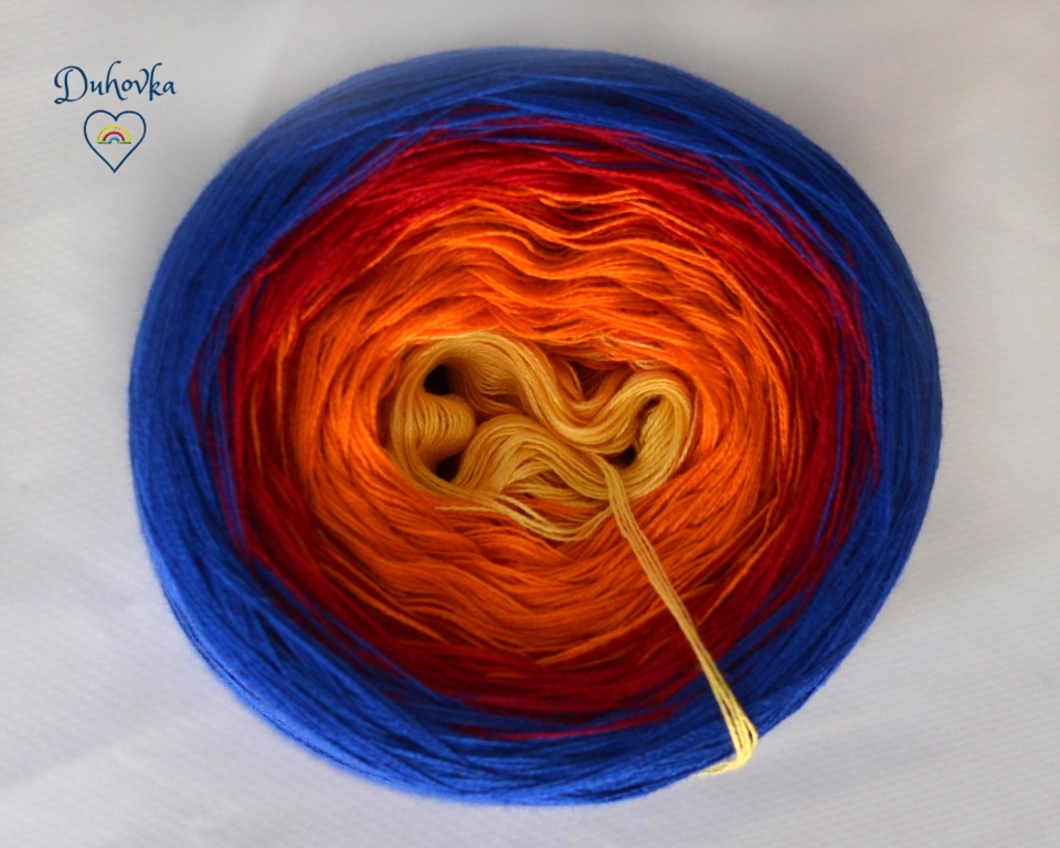 Duhovka - žlutá, oranžová, červená, král.modrá