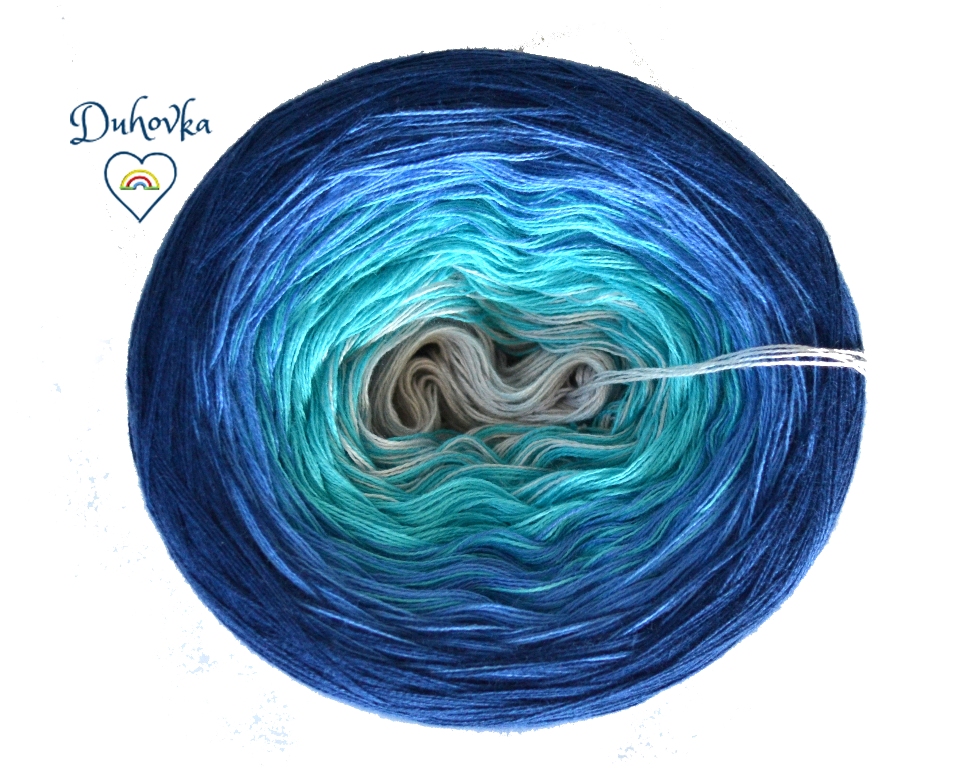 Duhovka - sv.šedá, tyrkys, modrá, petrolej - 4 nitka