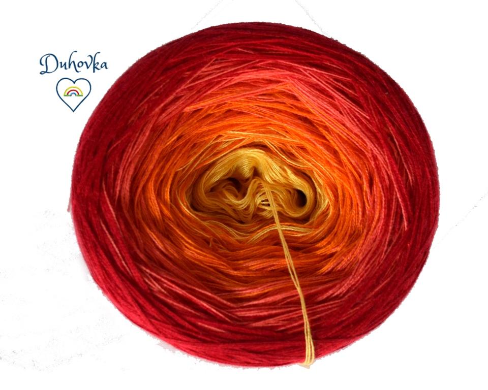 Duhovka - žlutá, oranžová, lososová, červená - 4 nitka