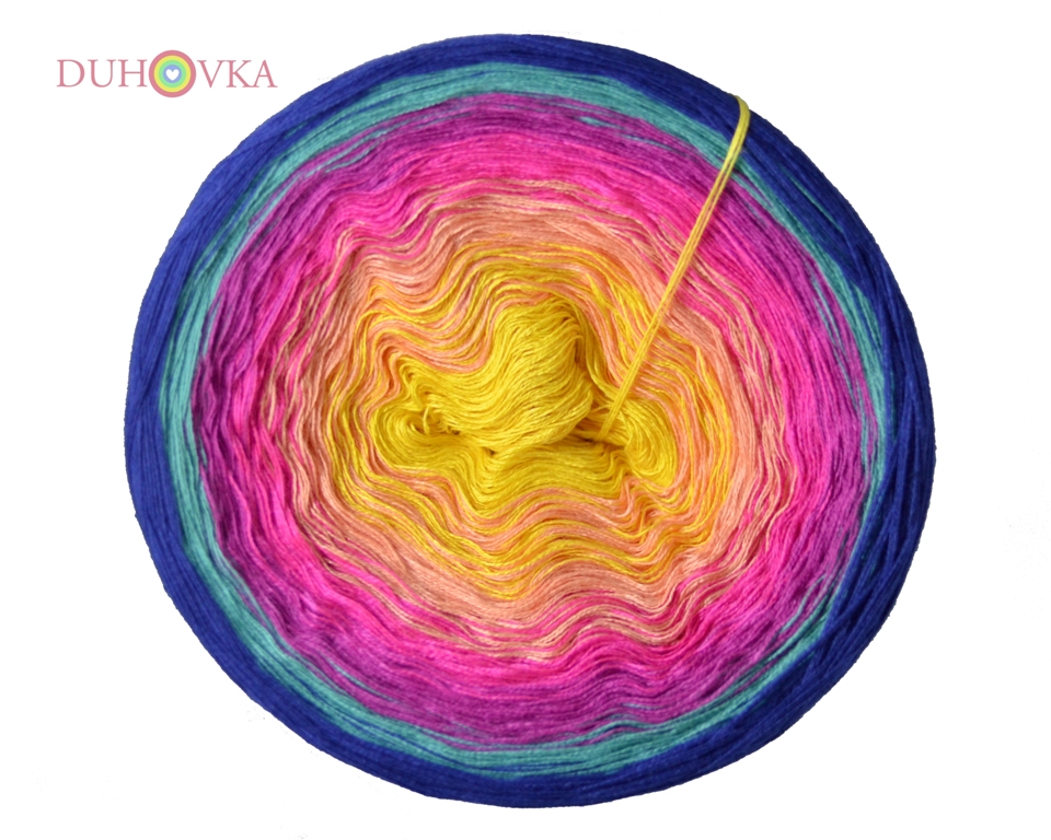 Duhovka - žlutá, meruňková, cyklámen, fuchsie, opál, petrolej - 4 nitka
