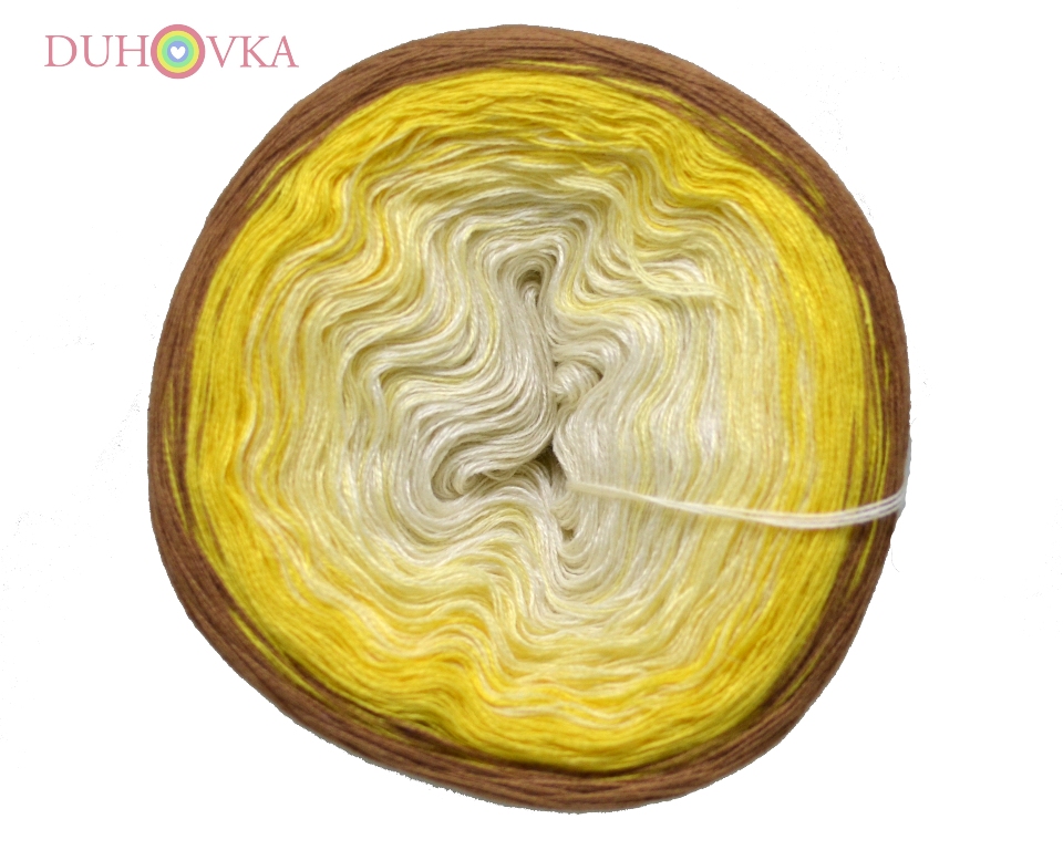 Duhovka - smetanová, sv.žlutá, žlutá, mokka - 4 - nitka