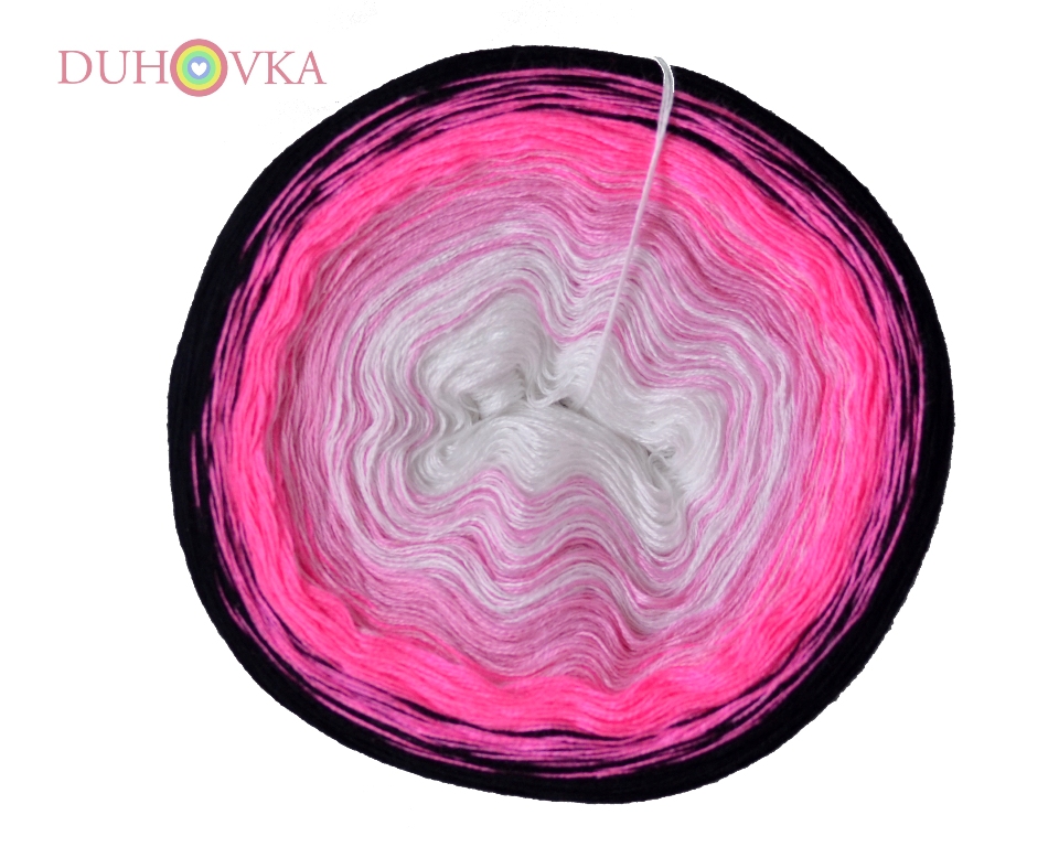 Duhovka - bílá, růžová, neon růžová, černá